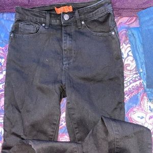 Two black wax jeans size 7/28 ! Never worn them but I did rip the tags off.